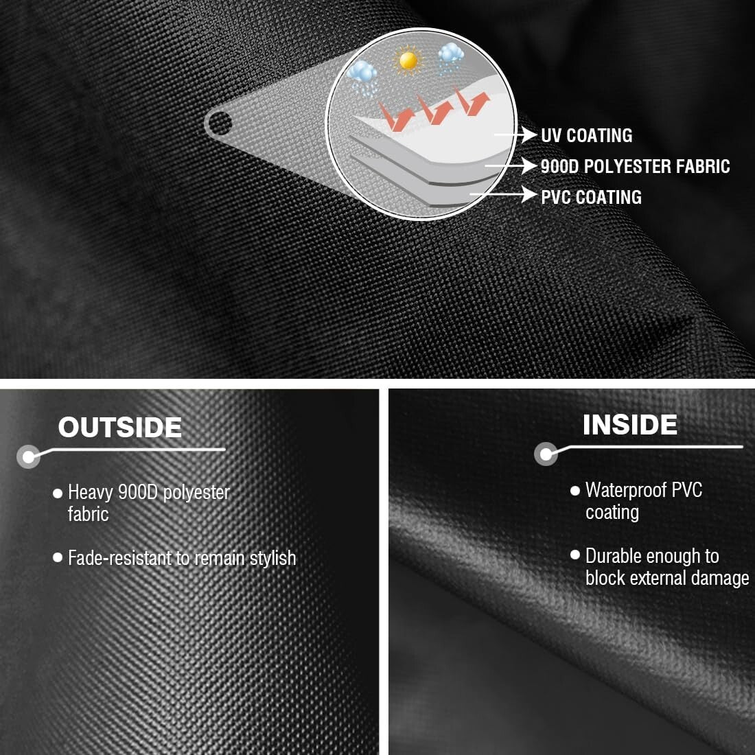 Ergonomic Heavy Duty BBQ Cover 65x30x46 - Secure Fit with Lifetime Warranty