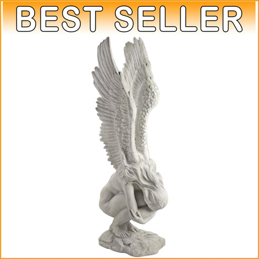 Emotional 30-Inch Angel Garden Statue - Durable Cast Stone Resin for All Seasons