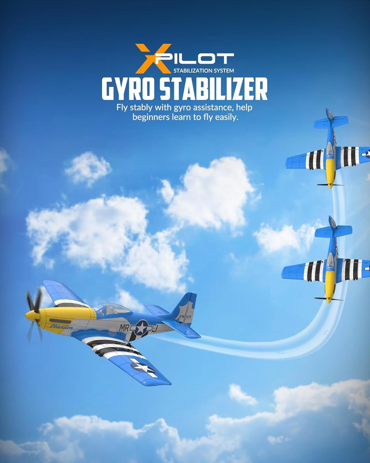 4 Channel Remote Control P51D Mustang Plane - Perfect for Beginners and Experts