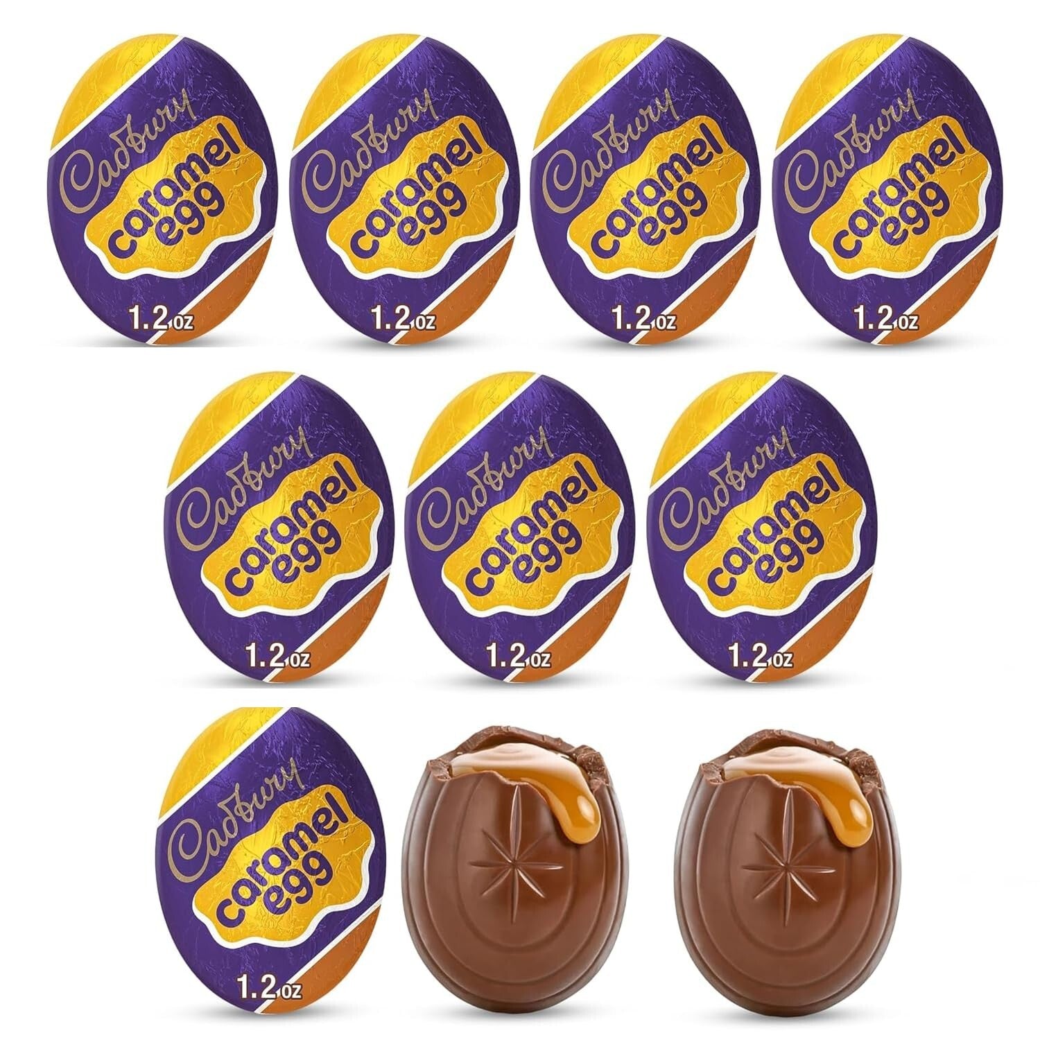 Gourmet Cadbury Milk Chocolate Easter Eggs - 48 Pack of Caramel Goodness