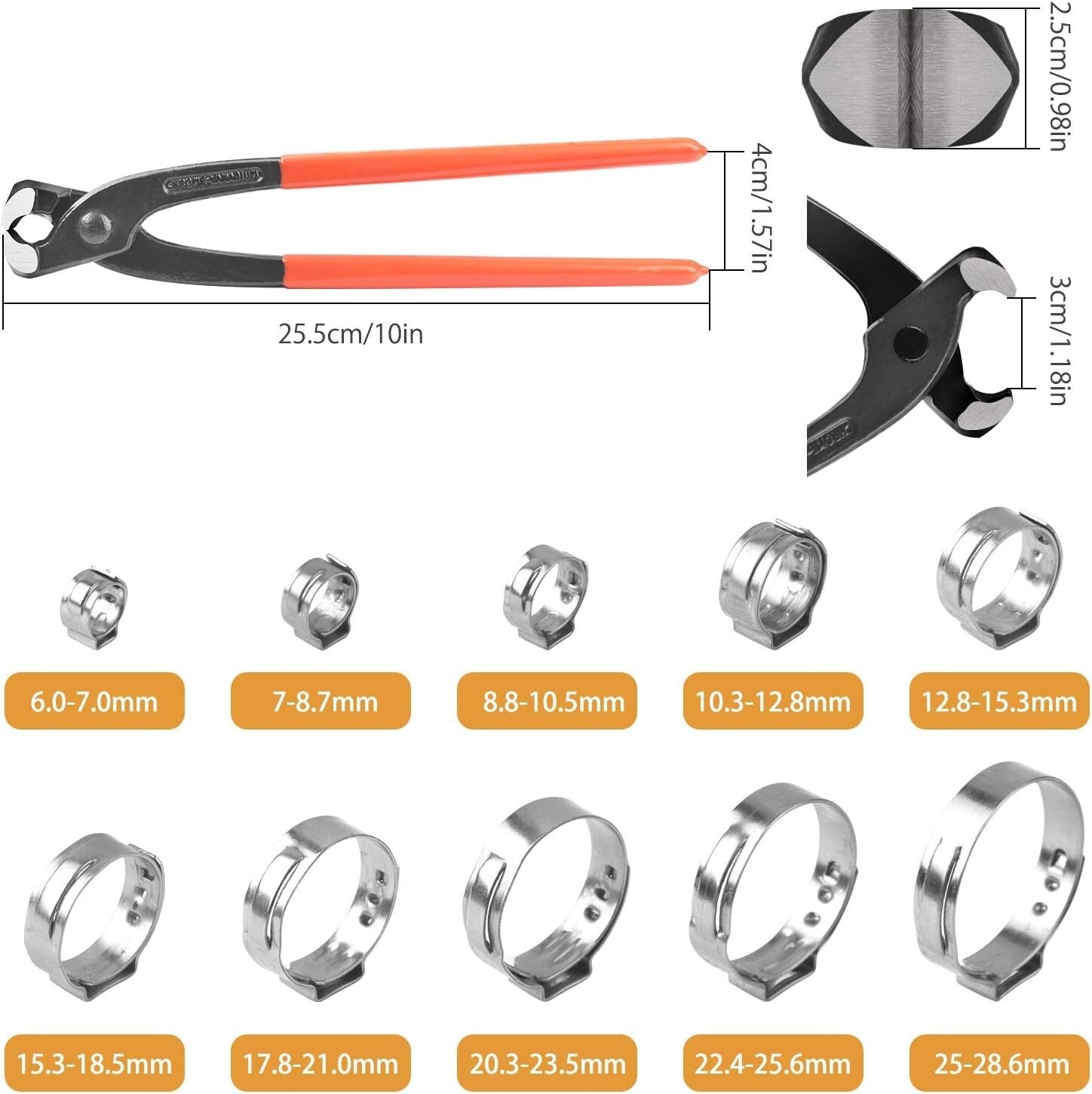 Comprehensive 115Pcs Hose Clamp Kit for Automotive and Plumbing Applications