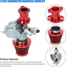 Load image into Gallery viewer, VM22 Carburetor Intake Kit for Predator 212cc - Go-Kart &amp; Mini Bike Upgrade