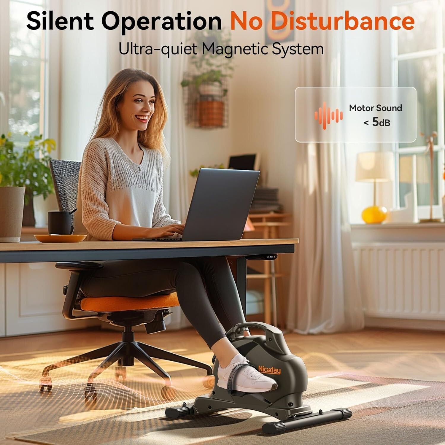 Versatile Office Bike Pedal Exerciser with Magnetic Resistance, Ideal for Rehab