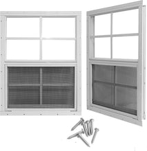Load image into Gallery viewer, Weather-Resistant 2-Pack Small Aluminum Shed Windows with Adjustable Ventilation