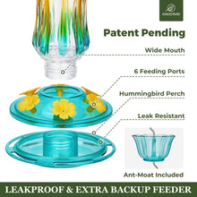 Load image into Gallery viewer, Hanging Glass Hummingbird Feeders - Gold Award Winning Design &amp; Flavor Saver