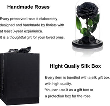 Load image into Gallery viewer, Elegant Black Rose Gift in Silk Box - Lasting Beauty for Mother’s Day &amp; Beyond
