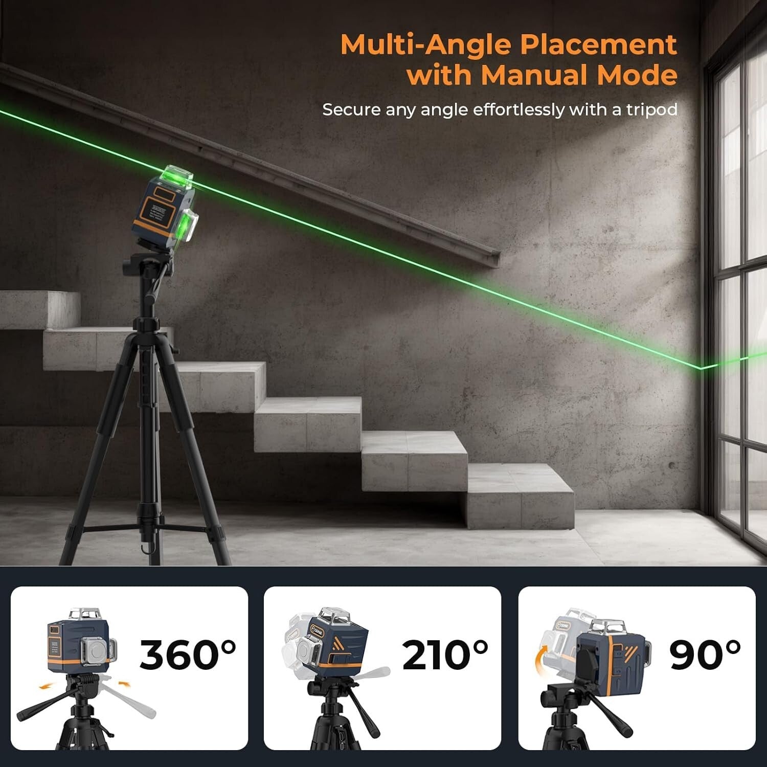 Precision 3D Green Laser Level with Tripod & Remote Control for DIY Projects