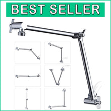 Load image into Gallery viewer, Premium Solid Brass Shower Extension Arm - 18-Inch Adjustable Height and Angle
