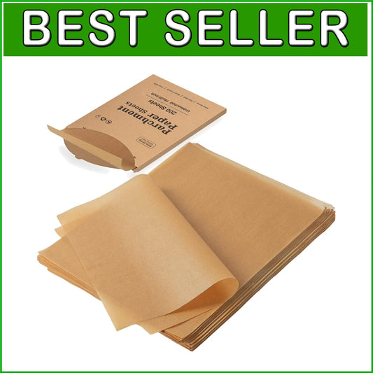 Durable 200Ct Heavy Duty Parchment Paper Sheets, 45gsm for Oven & Microwave