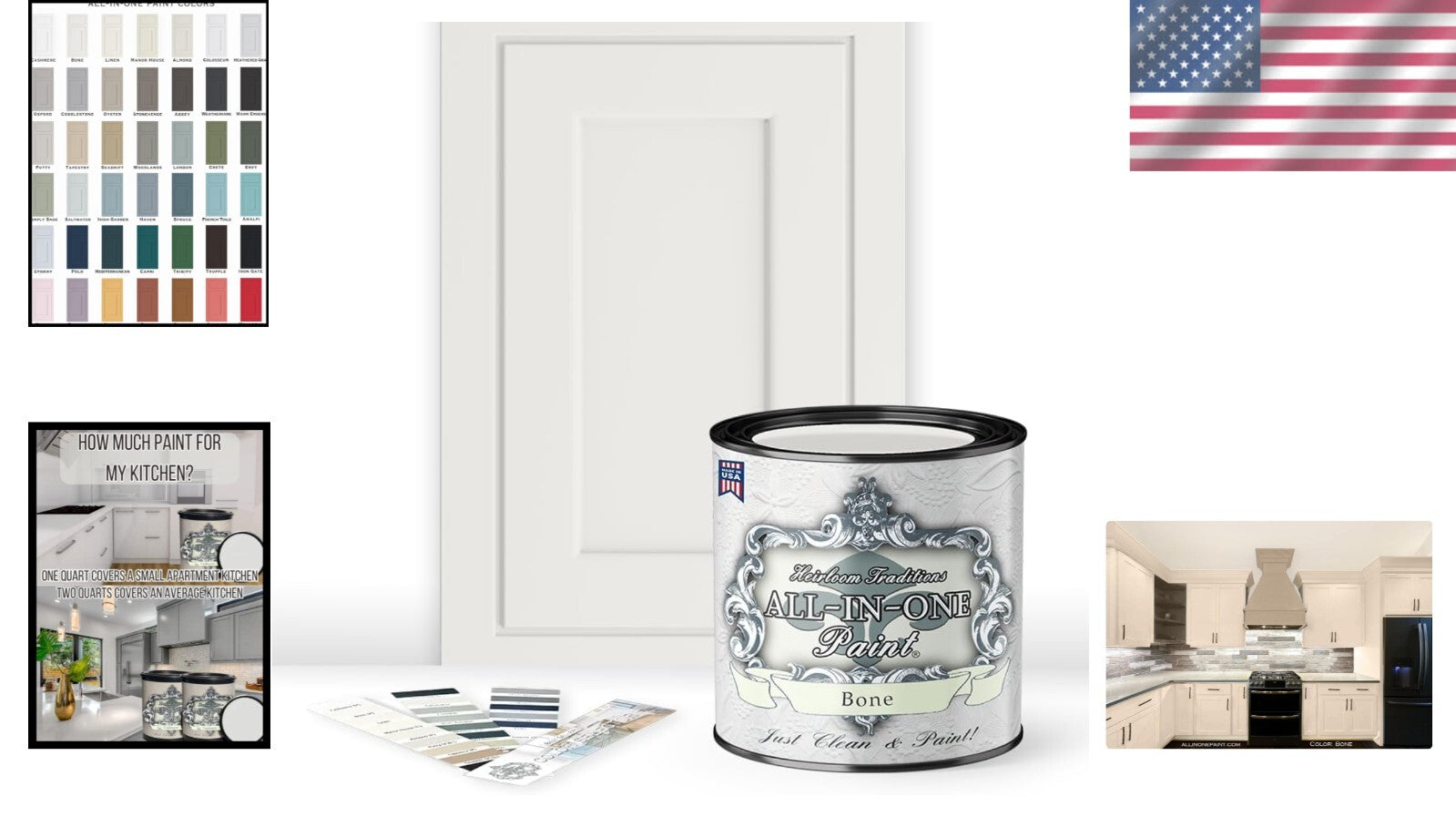 Versatile Water-Based Paint for Interior/Exterior - Matte Finish, Bone, 32 Oz