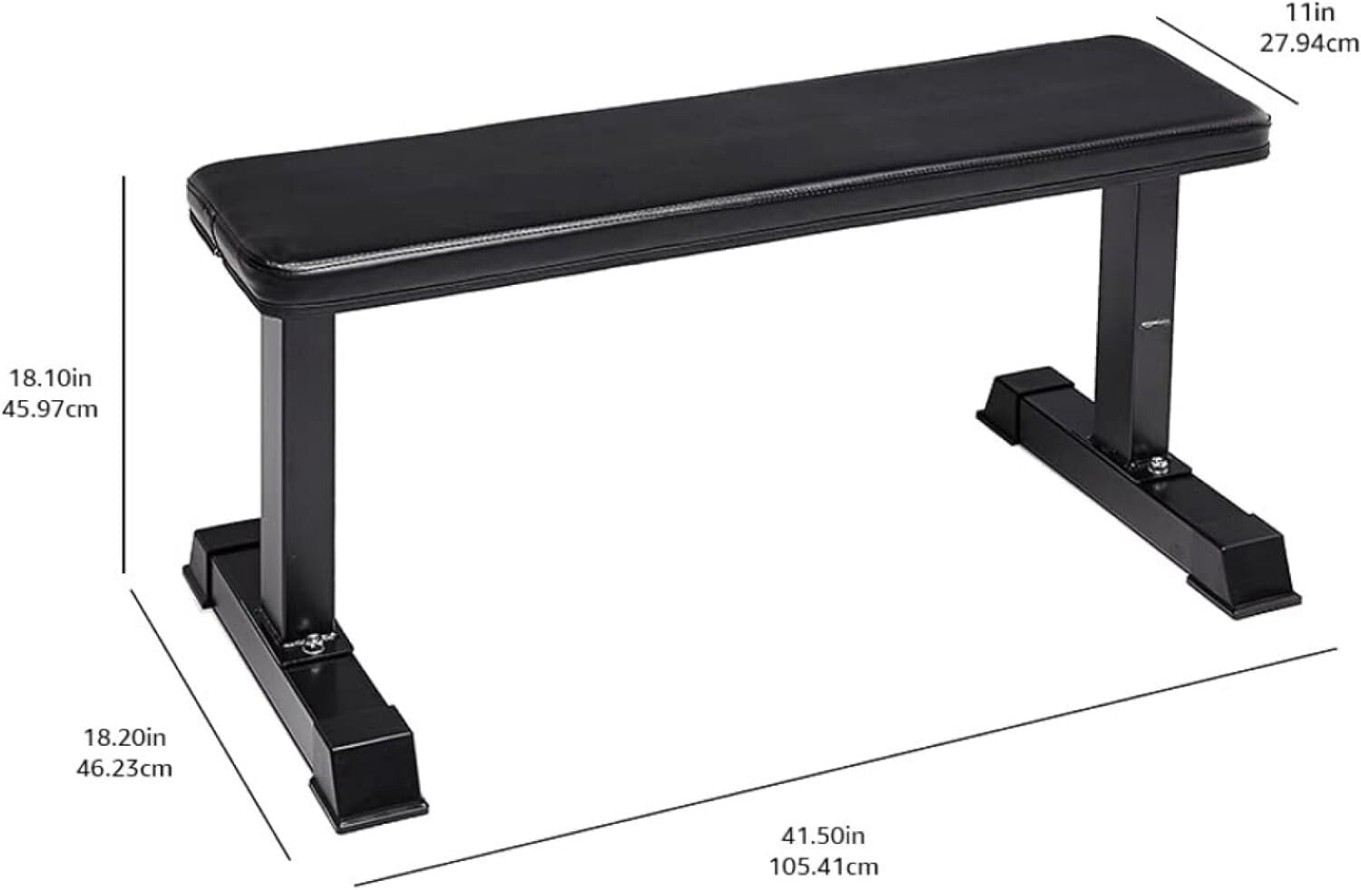 Easy Assembly Black Flat Weight Bench - Perfect for Small Spaces and Workouts