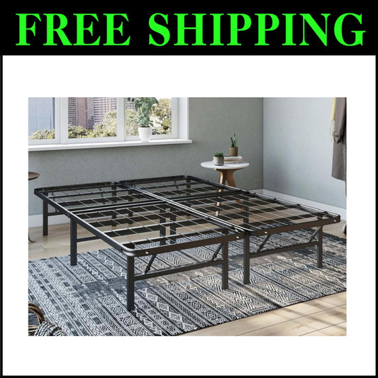 Durable 14-Inch Metal Bed Frame for California King - Quick Setup & Stylish