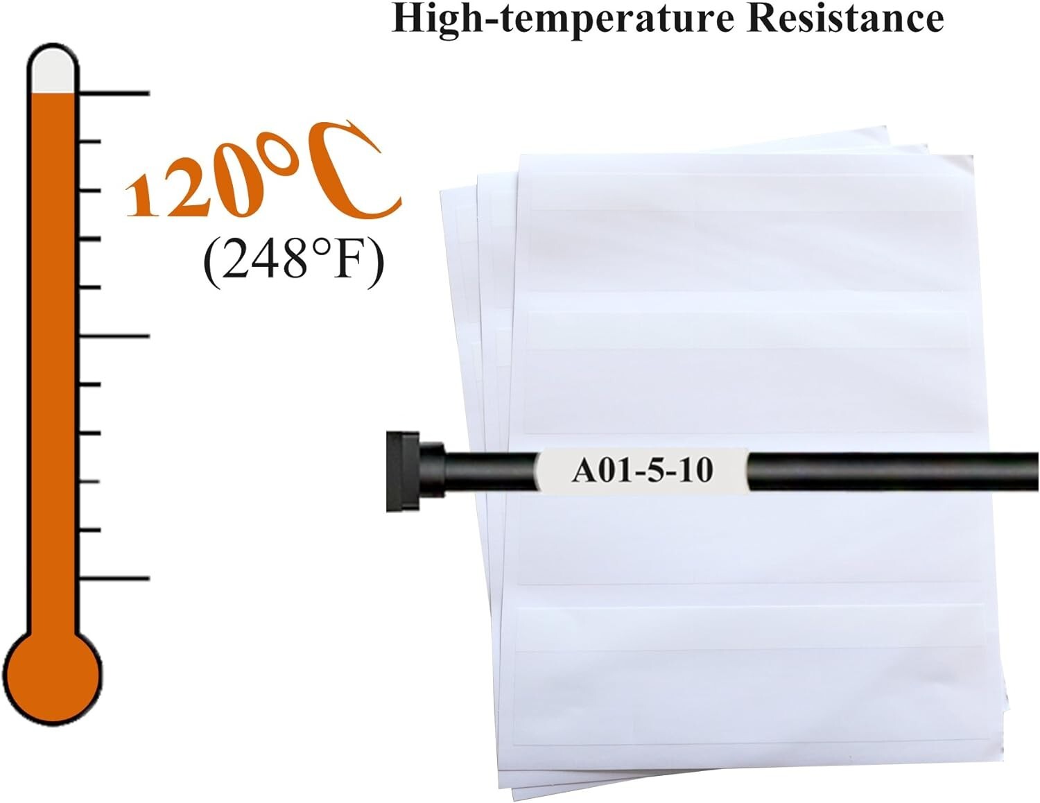 100 Sheets of Heat-Resistant Self-Adhesive Cable Labels – 3200 Total Labels