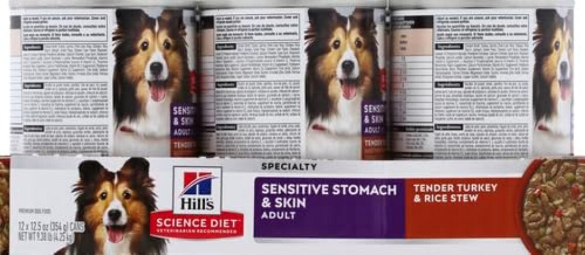 Science Diet Wet Dog Food - Adult Sensitive Stomach Turkey & Rice, 12.5 Oz, 1...