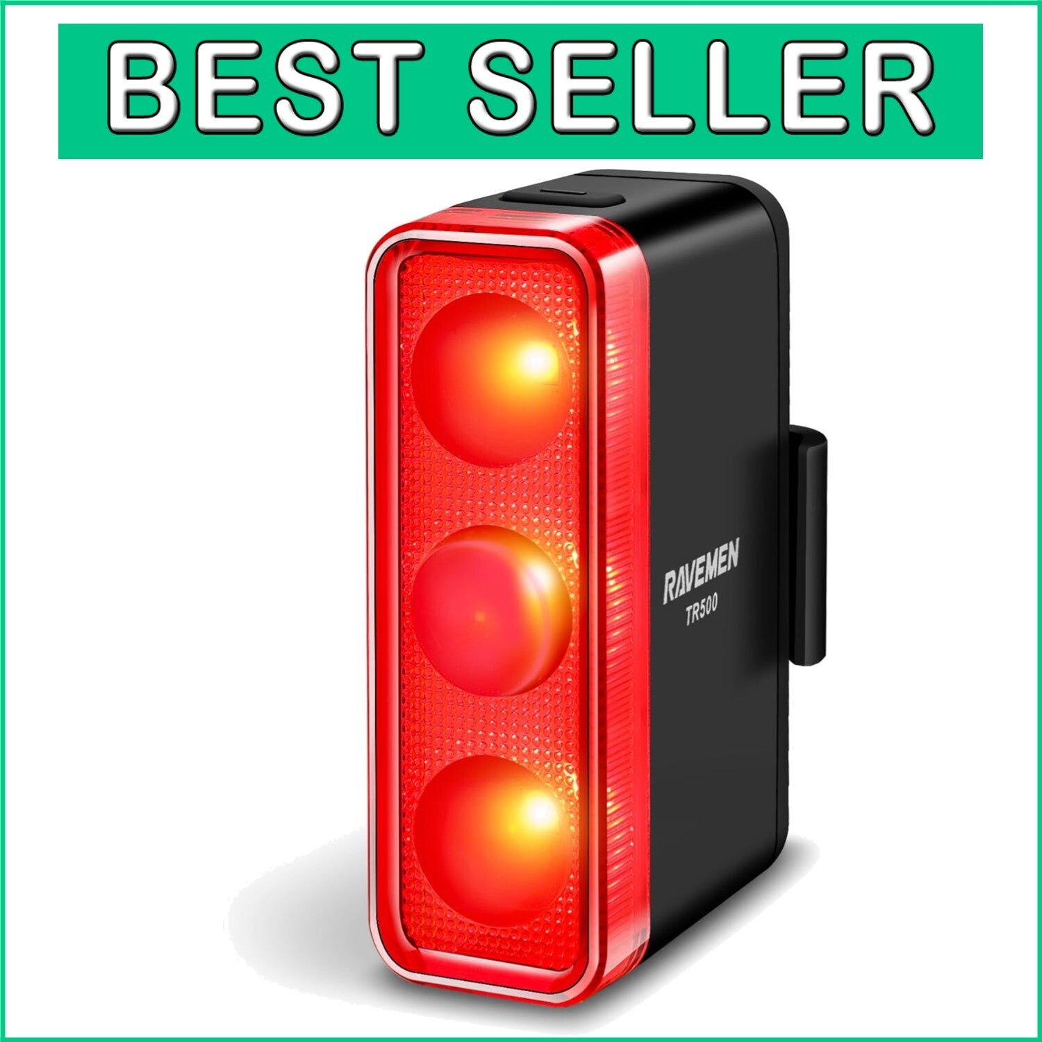 Daytime & Nighttime Bike Rear Light - 500 Lumens, Side Visibility, Rechargeable