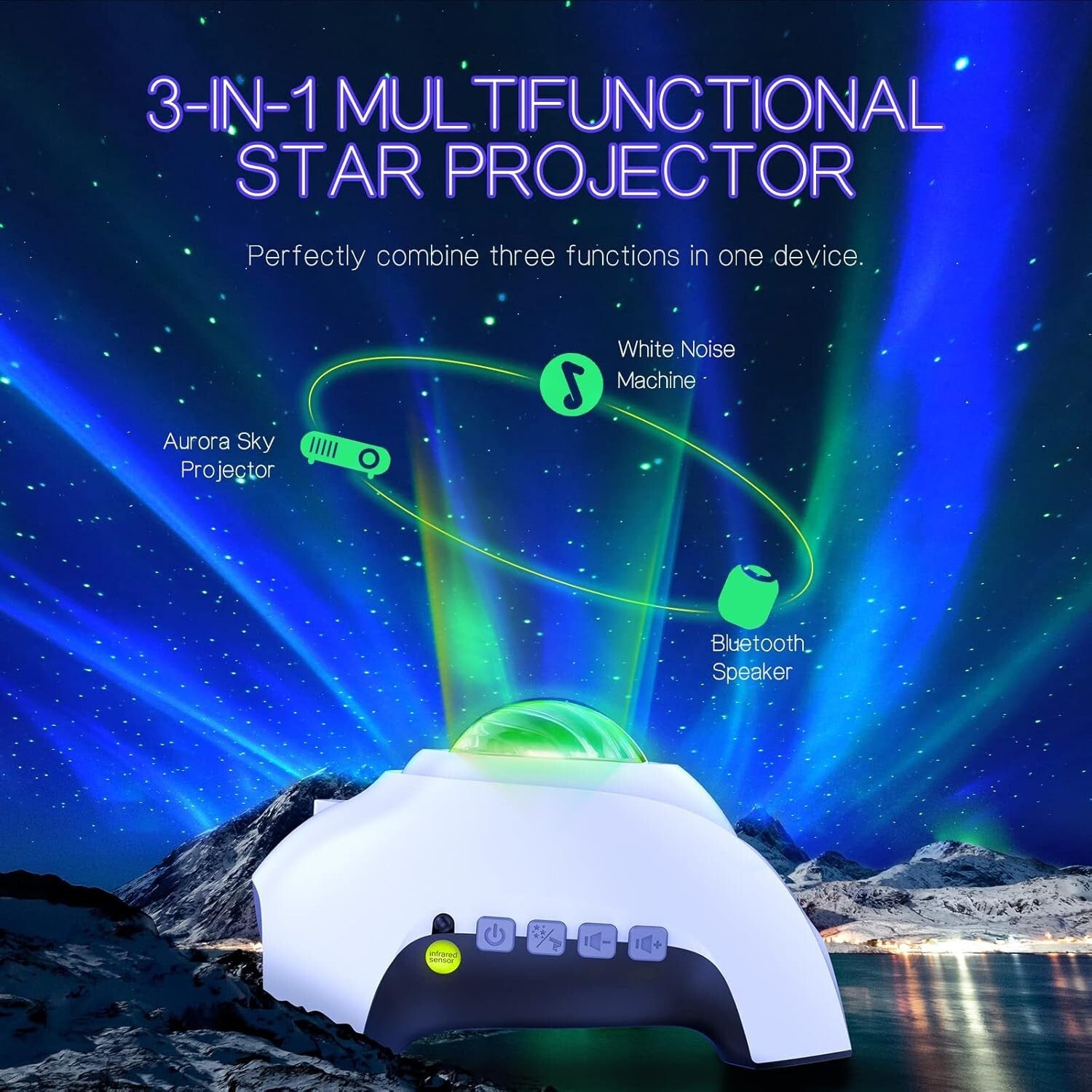 Elegant Star Projector & Sound Machine with 33 Effects and Remote – Perfect Gift