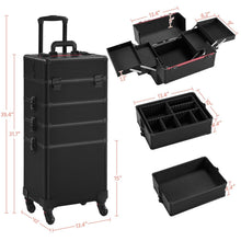 Load image into Gallery viewer, Chic 4-in-1 Makeup Case with Detachable Trays - Large Travel Trolley Organizer