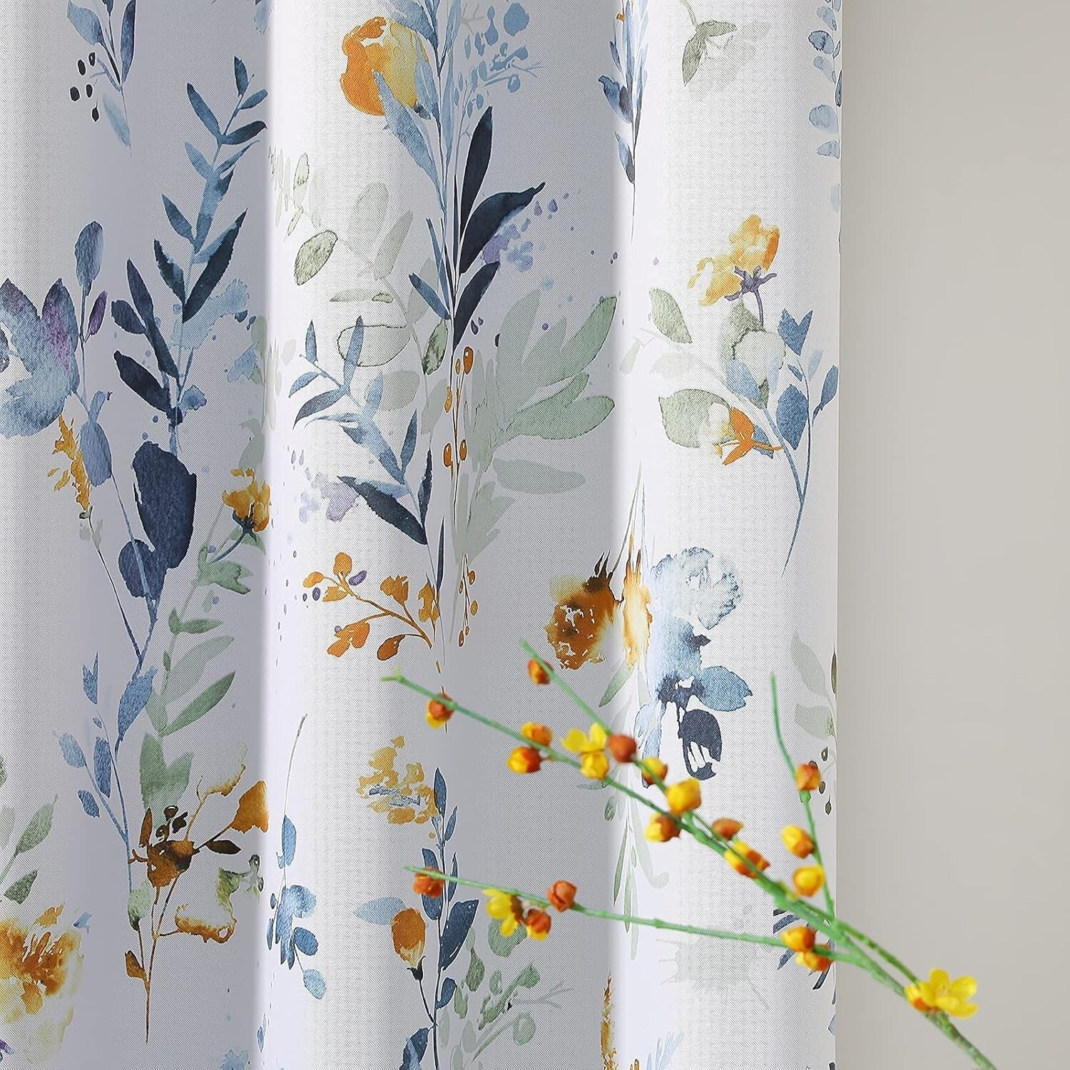 Elegant Floral Curtains 84" Long - Insulated Grommet Drapes for Privacy