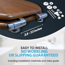 Load image into Gallery viewer, Stylish Adjustable Soft-Close Toilet Seat with Four-Sided Design - Mahogany
