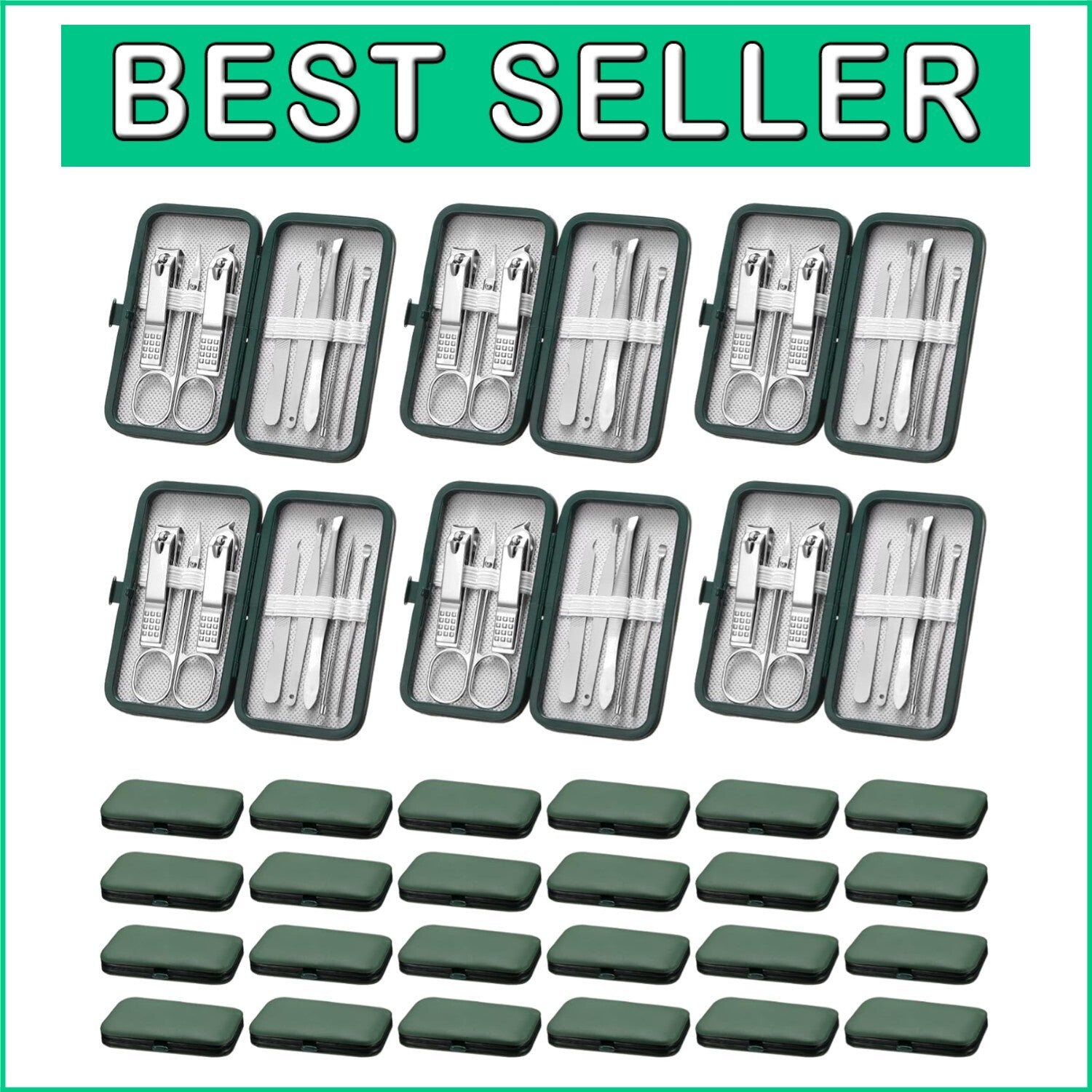 Professional 24-Piece Nail Care Set: Stainless Steel Tools with Travel Case