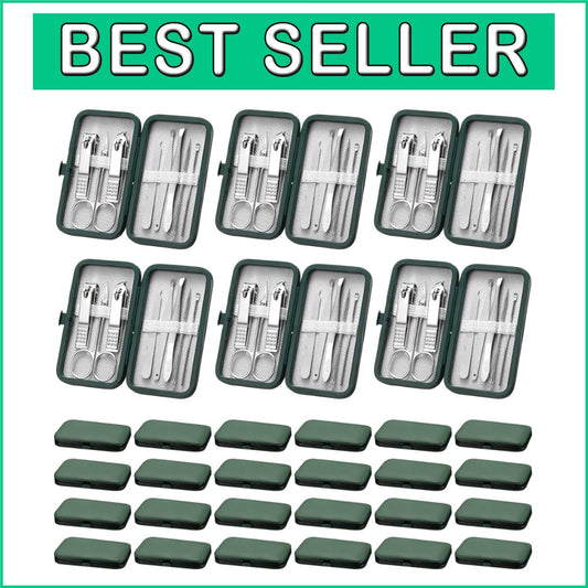 Professional 24-Piece Nail Care Set: Stainless Steel Tools with Travel Case