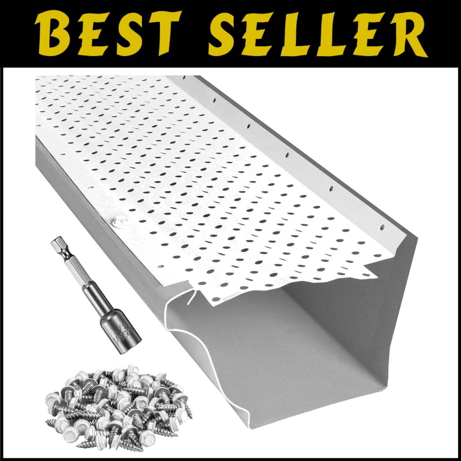 Premium LeafTek Gutter Guards 6" x 100" for Effortless Rain Management in White