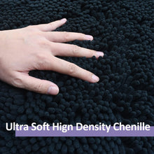 Load image into Gallery viewer, Luxurious 4-Piece Non-Slip Bath Rug Set - Ultra Plush Chenille Comfort in Black