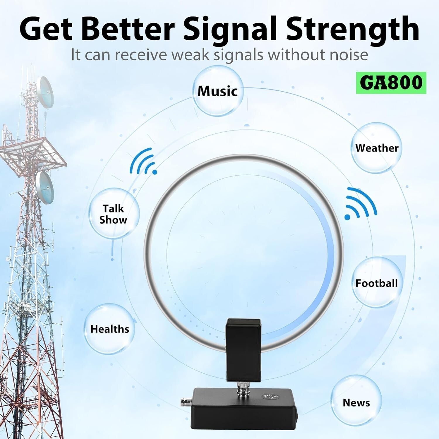 GA800 Active Shortwave Antenna - Premium Signal Quality & User-Friendly Design