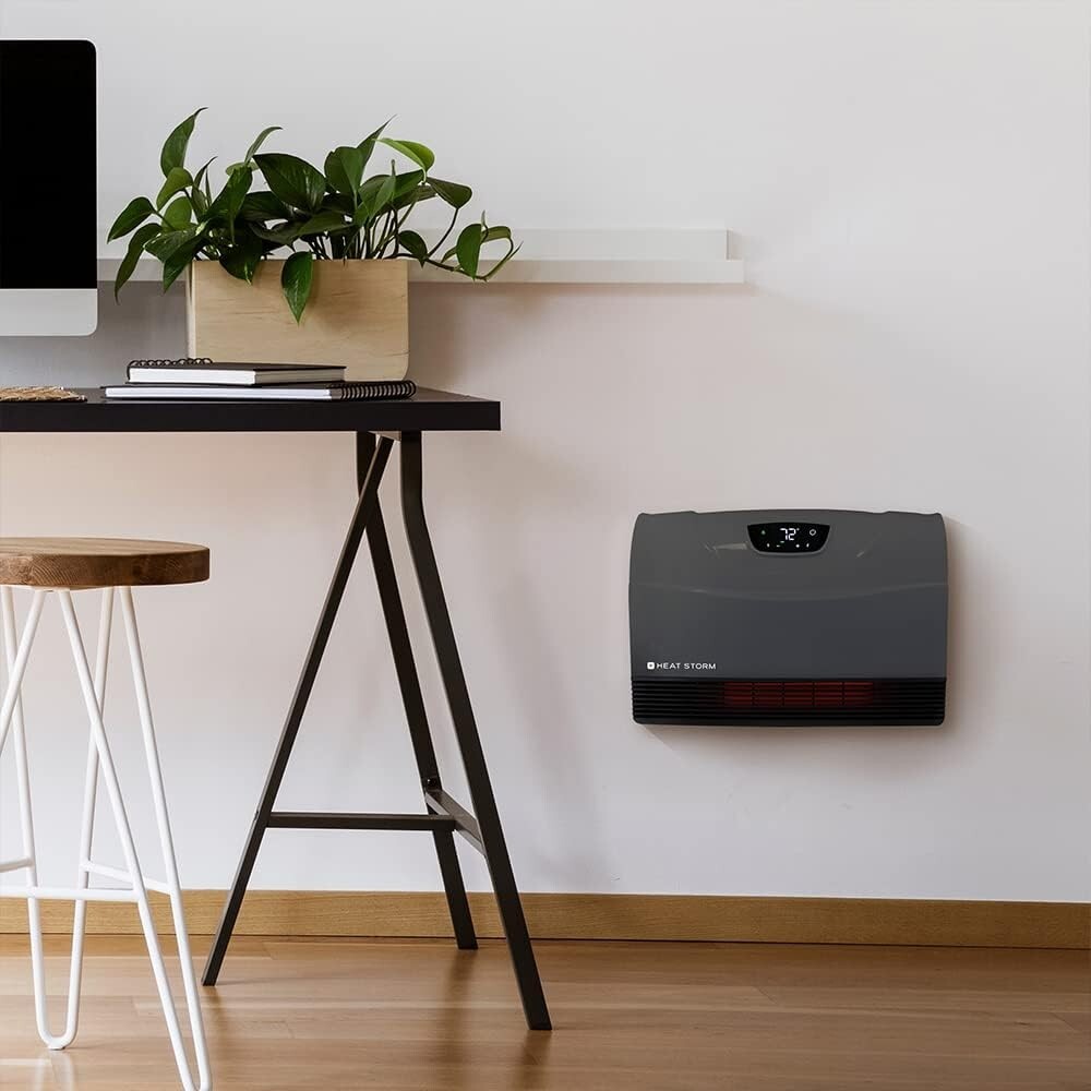 Energy-Efficient Infrared Space Heater, Remote Control, Wall/Floor Mount - 1500W