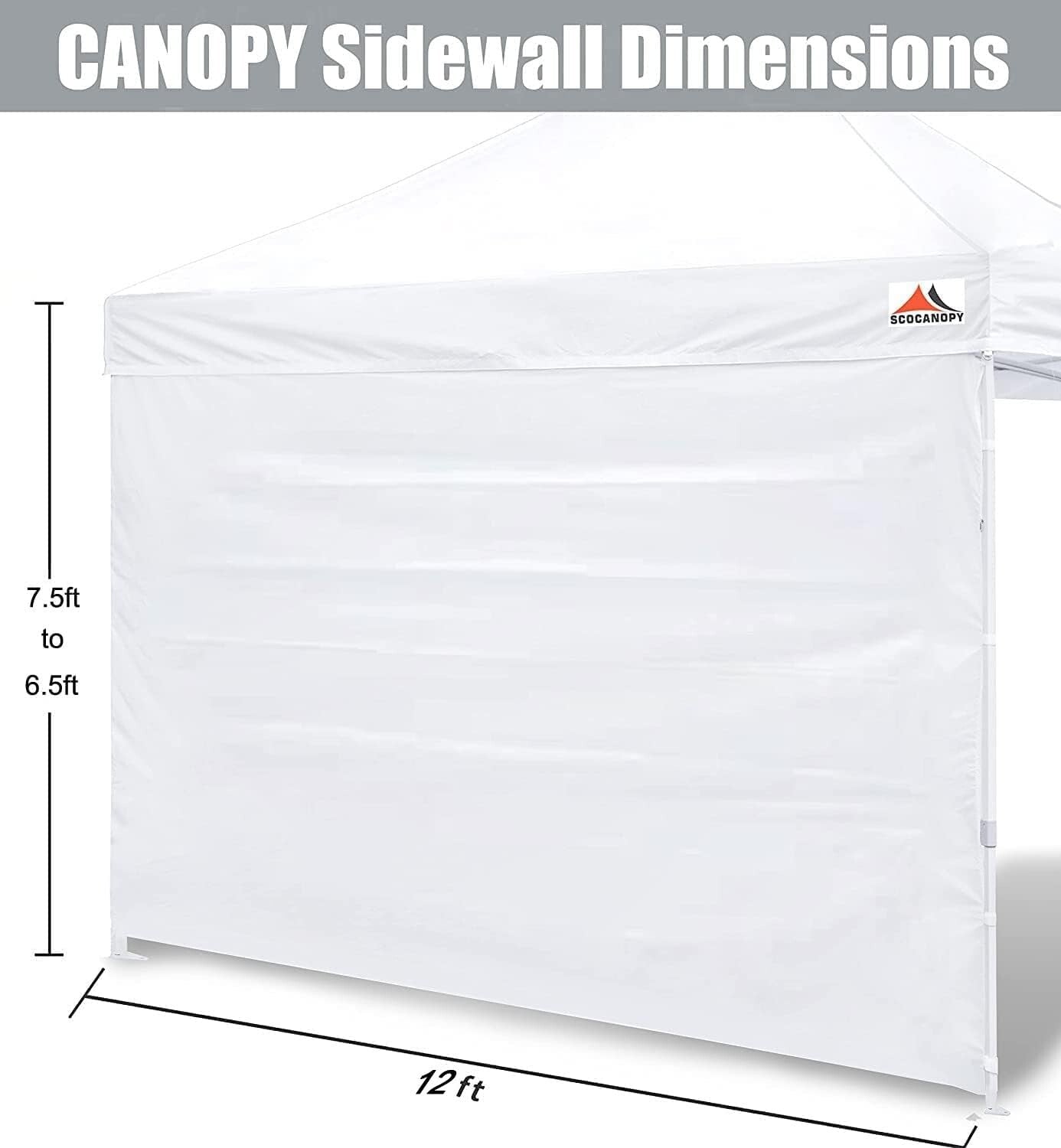 3-Pack Waterproof Sidewalls for 12x12ft Canopy - UV Protection & Durability