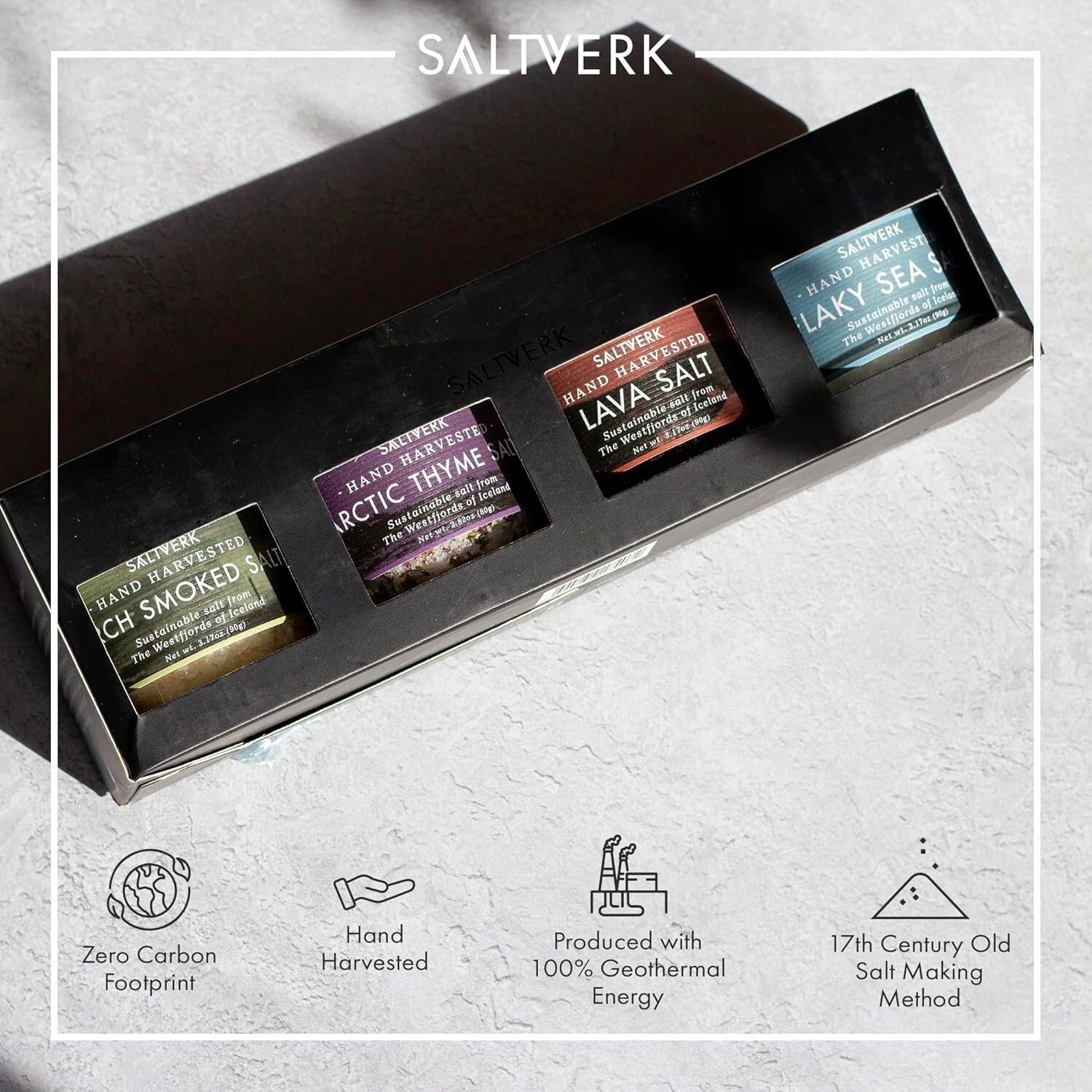 Elevate Your Meals - Premium Sea Salt Gift Set of 4 Unique Icelandic Flavors