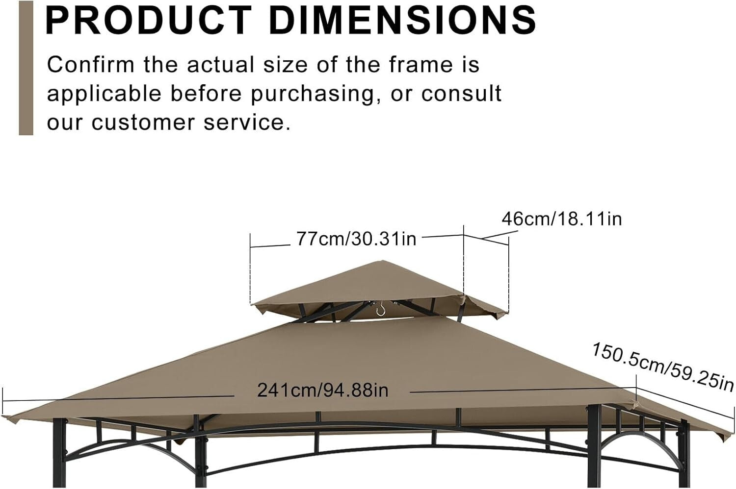 Lightweight and Durable Grill Canopy Replacement - Double Tier for L-GG001PST-F