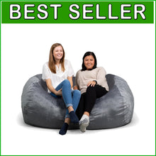 Load image into Gallery viewer, Spacious Fuf XXL Bean Bag in Gray with Removable Cover - Perfect for Relaxing