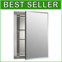Load image into Gallery viewer, Sleek Frameless Single Door Medicine Cabinet - Adjustable Shelves &amp; Mirror Door