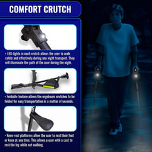 Load image into Gallery viewer, Ergonomic Forearm Crutches with Knee-Rests &amp; LED Lights - Adjustable 5' to 6'6"