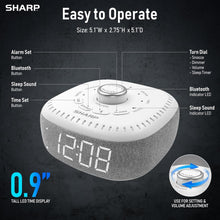 Load image into Gallery viewer, Digital Alarm Clock &amp; Bluetooth Speaker with White LED – Peaceful Sleep Sounds