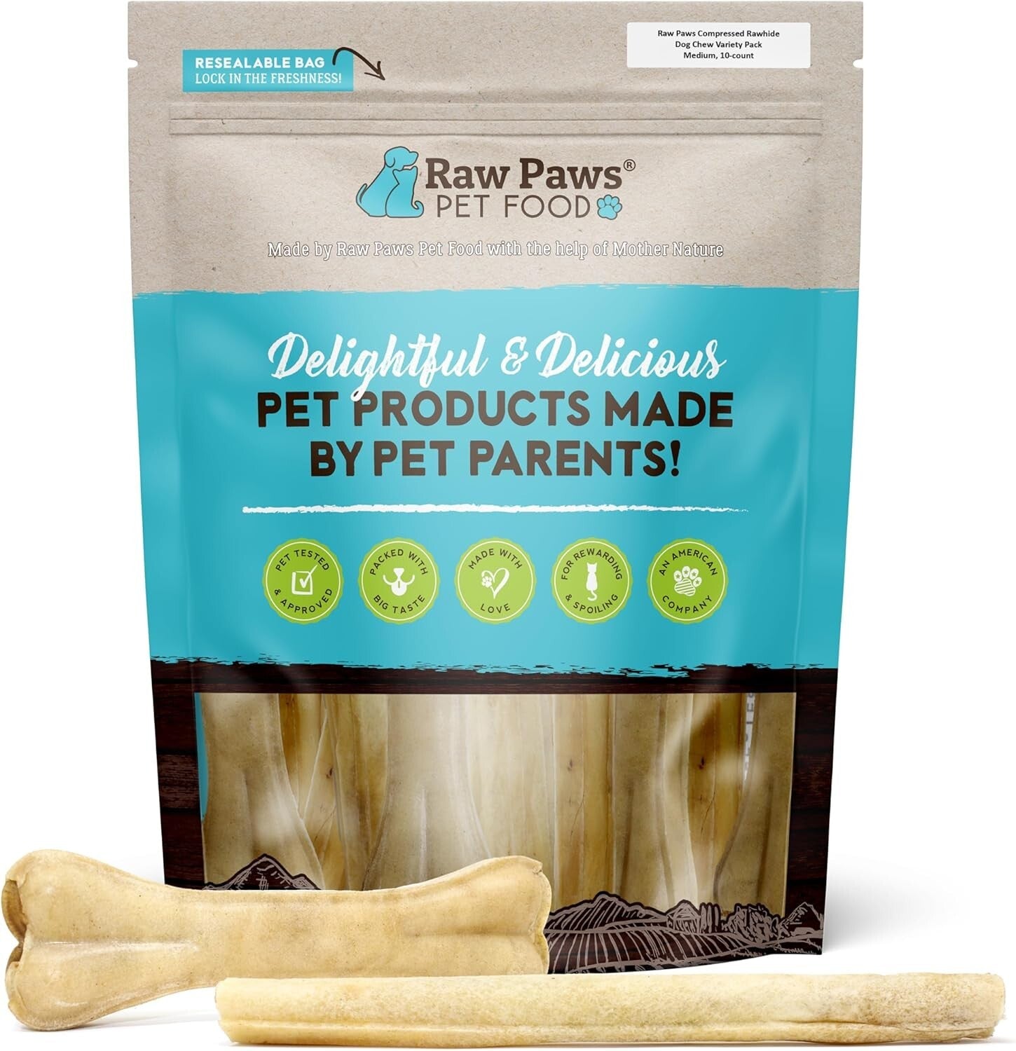 Long-Lasting Compressed Rawhide Chews - Healthy Dental Treats for Medium Dogs
