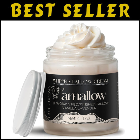 Luxurious 4 FL. oz. Vanilla Lavender Beef Tallow Lotion for Sensitive Skin