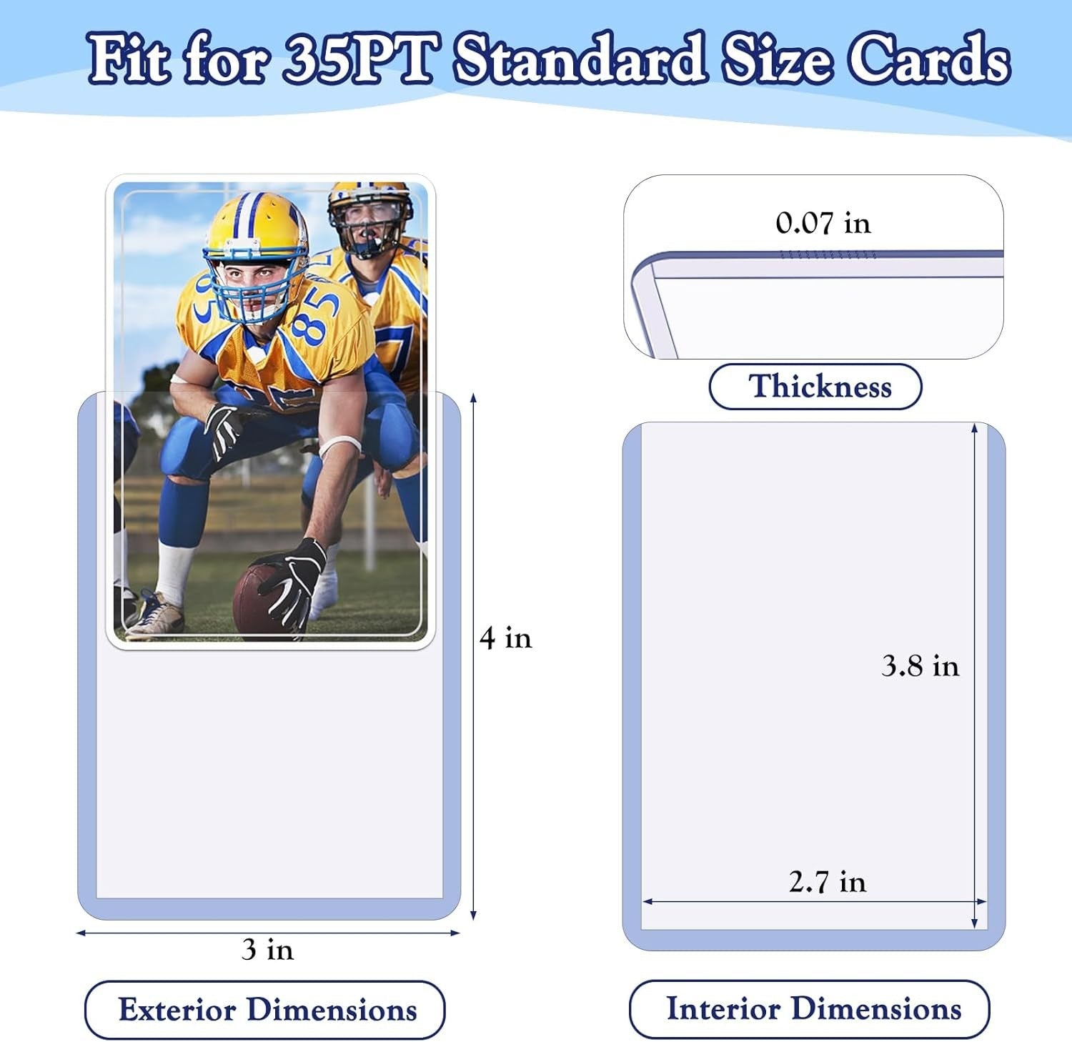 Durable Hard Plastic Toploaders - 1000 Clear Sleeves for Standard Trading Cards