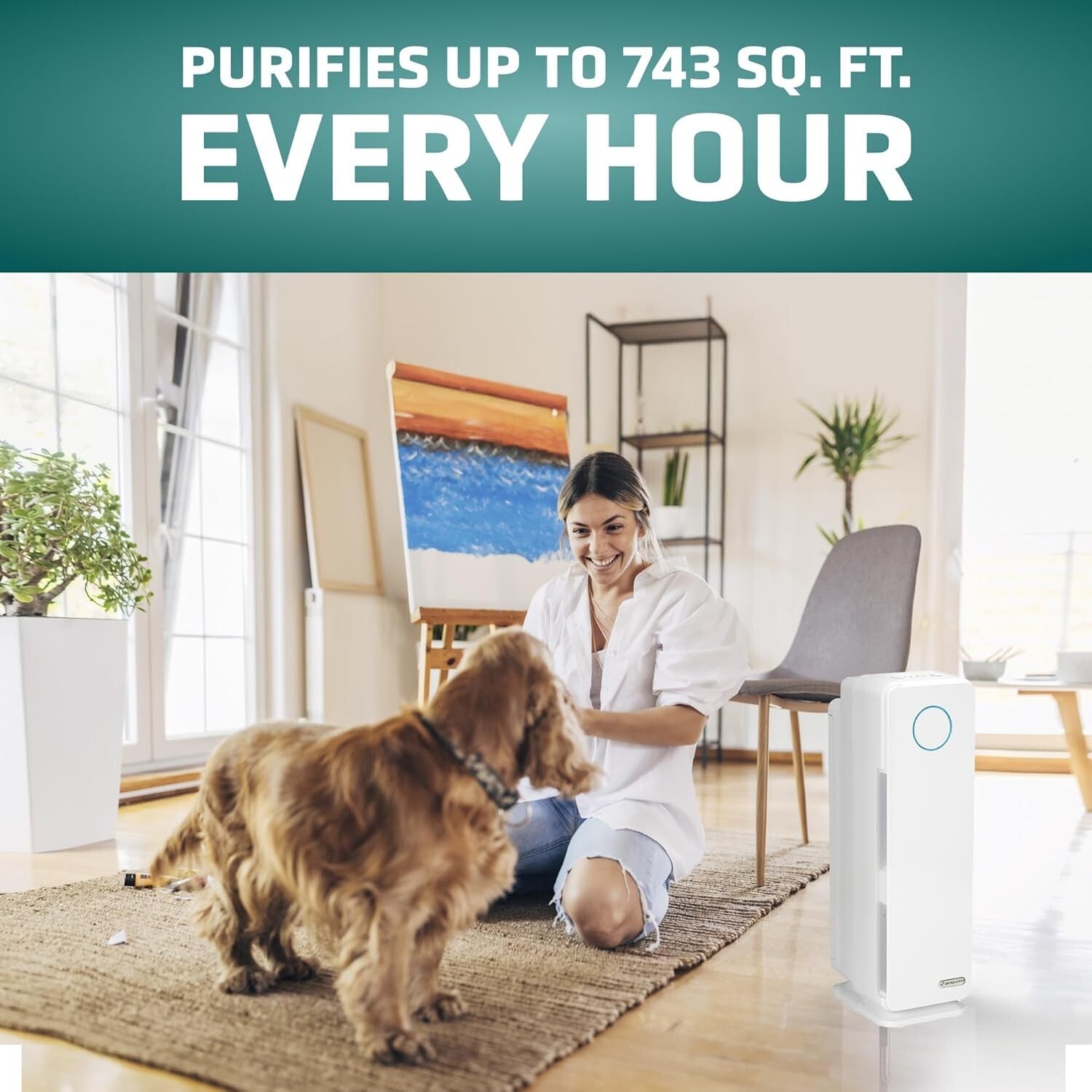 High-Efficiency H13 HEPA Pet Air Purifier - Removes Dander, Dust, and Odors