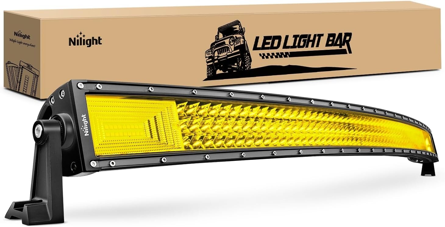 High Power 52-Inch LED Light Bar with Yellow Beam – 783 Chips for Trucks & 4x4s