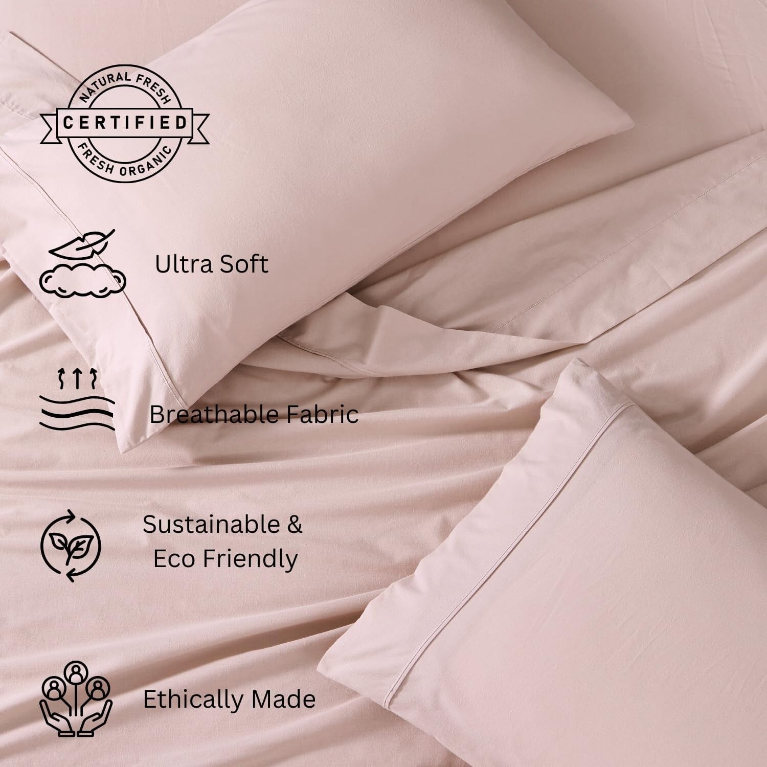 Soft Percale Full Size Cotton Sheet Set – Machine Washable, Fade Resistant