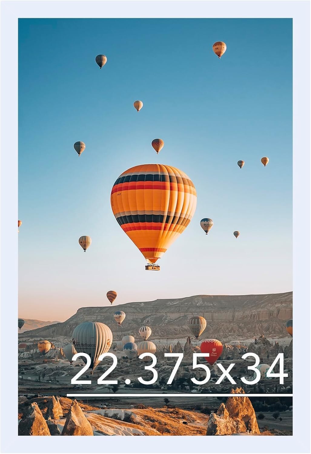 Elegant 22.375x34 White Photo Frame for Wall Art - Horizontal & Vertical Use