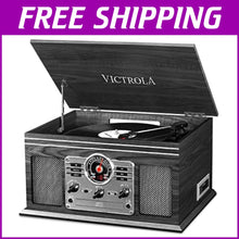 Load image into Gallery viewer, Stylish 6-in-1 Turntable &amp; Audio Center - CD, Cassette, AM/FM Radio, Bluetooth