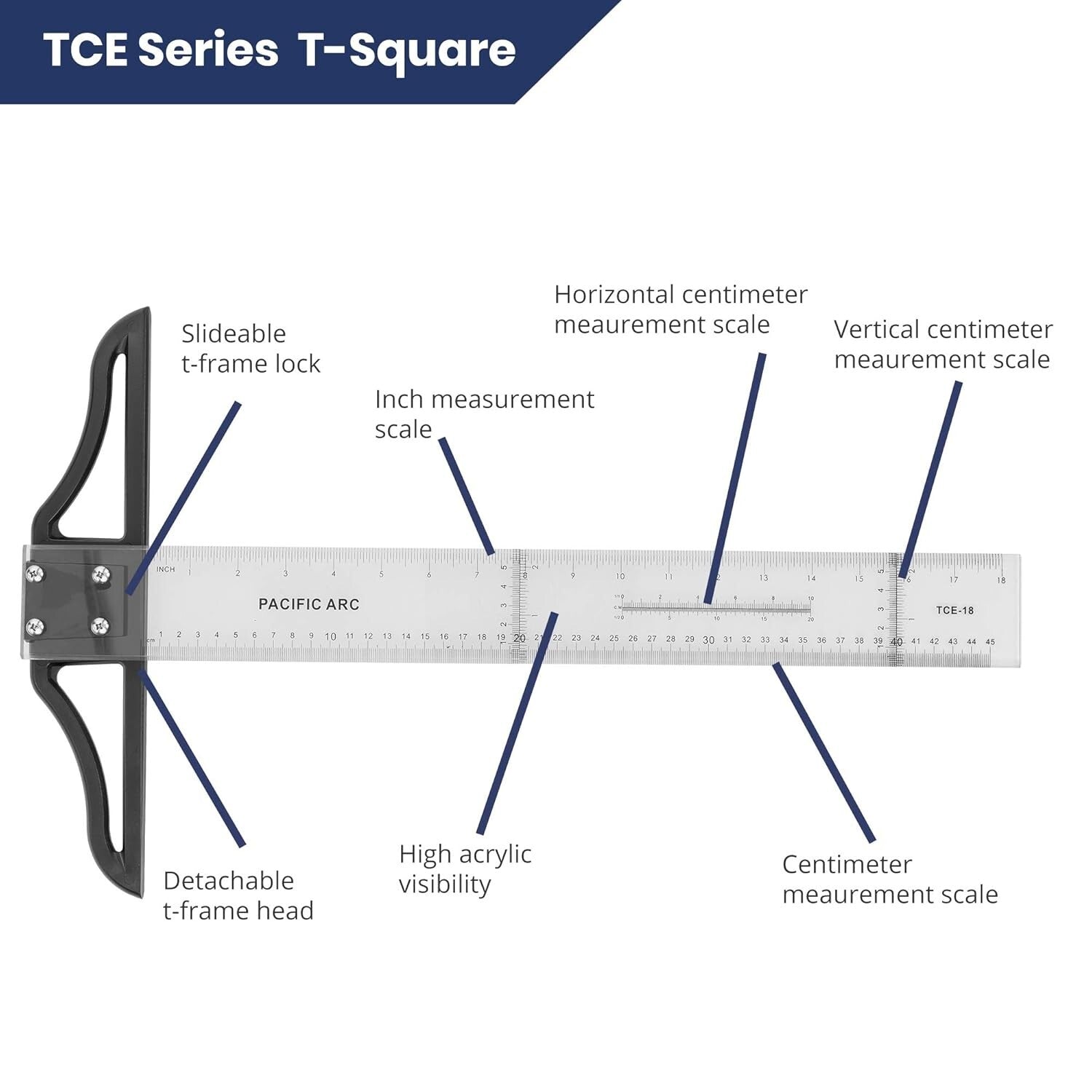 Transparent Acrylic T Square 36-Inch - Ideal for Accurate Technical Drawings