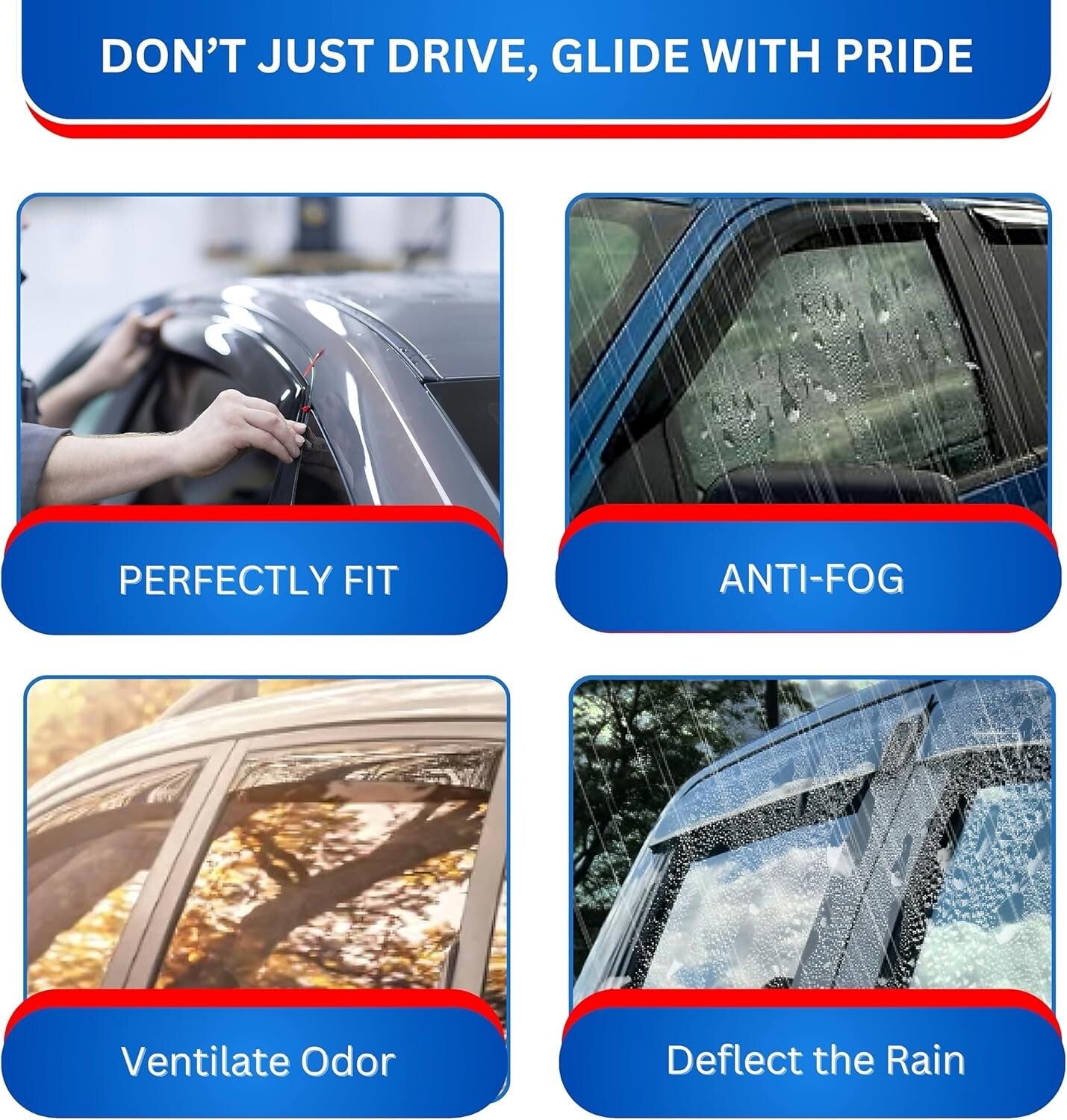 4PC Kia Soul Window Vent Deflectors (2020-2024) - Easy Installation & Stylish