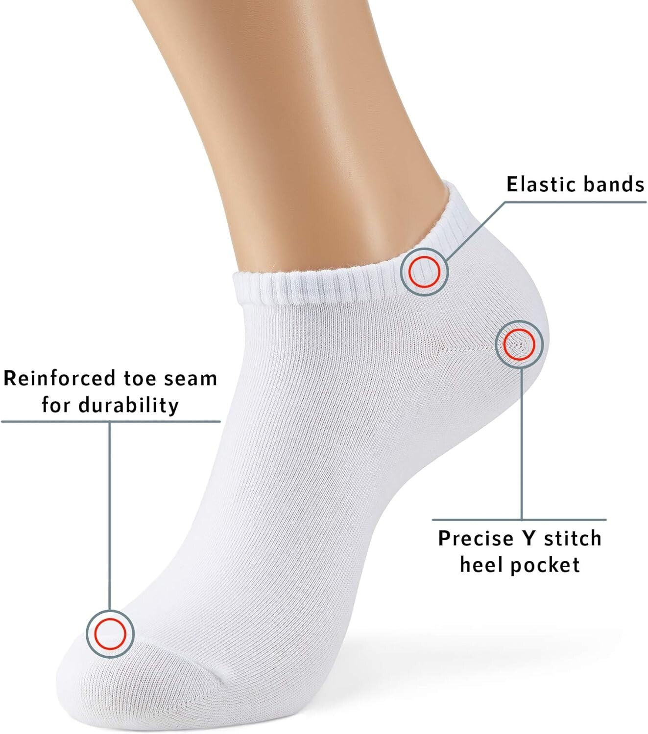 Men's/Women's Thin Cotton Low Cut Ankle Socks Multipack – 10-20 Pairs