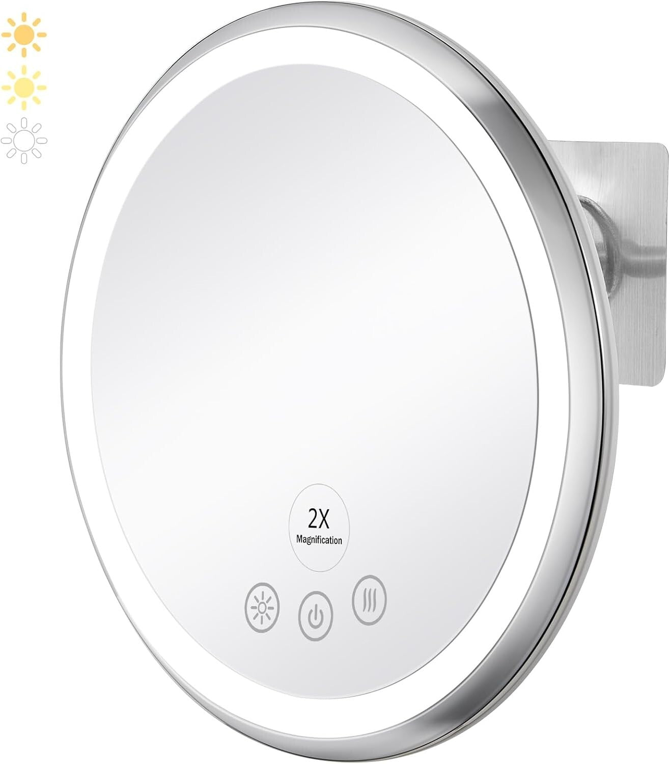 2X Heated Fogless Shower Mirror with Dimmable Light - Stylish Bathroom Upgrade