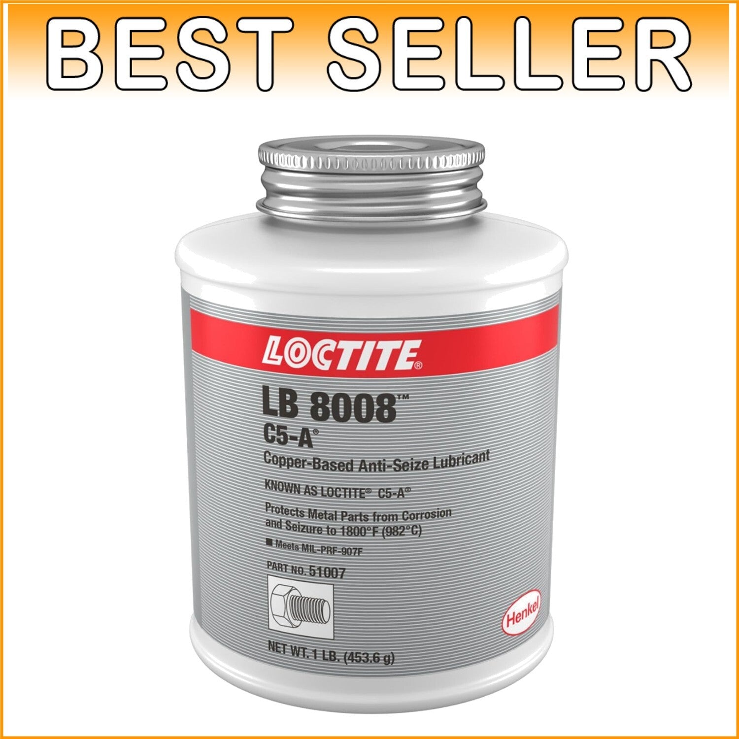 51007 Copper Anti-Seize Lubricant - 1 lb Brush Top for High Temp Performance