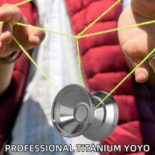 Load image into Gallery viewer, Professional Titanium Yoyo with Exquisite Case &amp; 10 Extra Strings - Silver